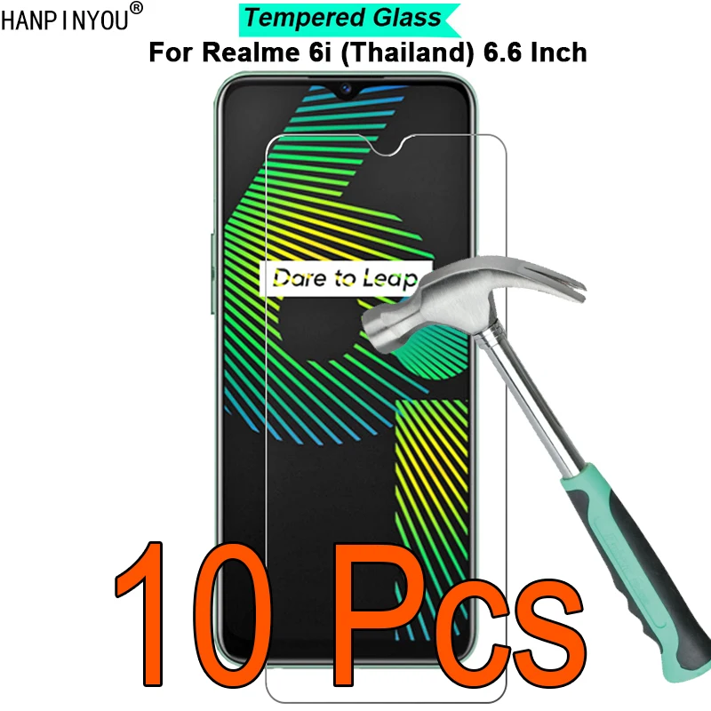 

10 Pcs/Lot For Realme 6i (Thailand) 6.6" 9H Hardness 2.5D Ultra-thin Toughened Tempered Glass Film Screen Protector Guard