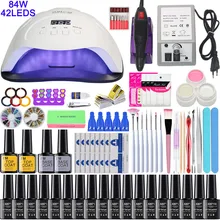 Super Manicure Set voor Nail Kit met LED Nail lamp van Nail boor Machine Nagellak Kit Acryl Kit Nail art Gereedschap Set Nail kit(China)