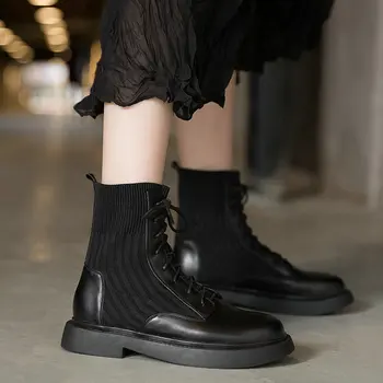 EshtonShero Women's Female woman Ankle Boots Shoes Winter Genuine Leather Lace Up Shoes Punk Plus casual Riding Botas Size 3-9 
EshtonShero Women's Female woman Ankle Boots Shoes Winter Genuine Leather Lace Up Shoes Punk Plus casual Riding Botas Size 3-9
