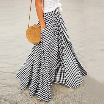 2020 Summer Plaid Check Midi Skirt Vintage Party Pleated Skirts Women Casual Elastic Waist Swing Sundress Female Vestidos
2020 Summer Plaid Check Midi Skirt Vintage Party Pleated Skirts Women Casual Elastic Waist Swing Sundress Female Vestidos