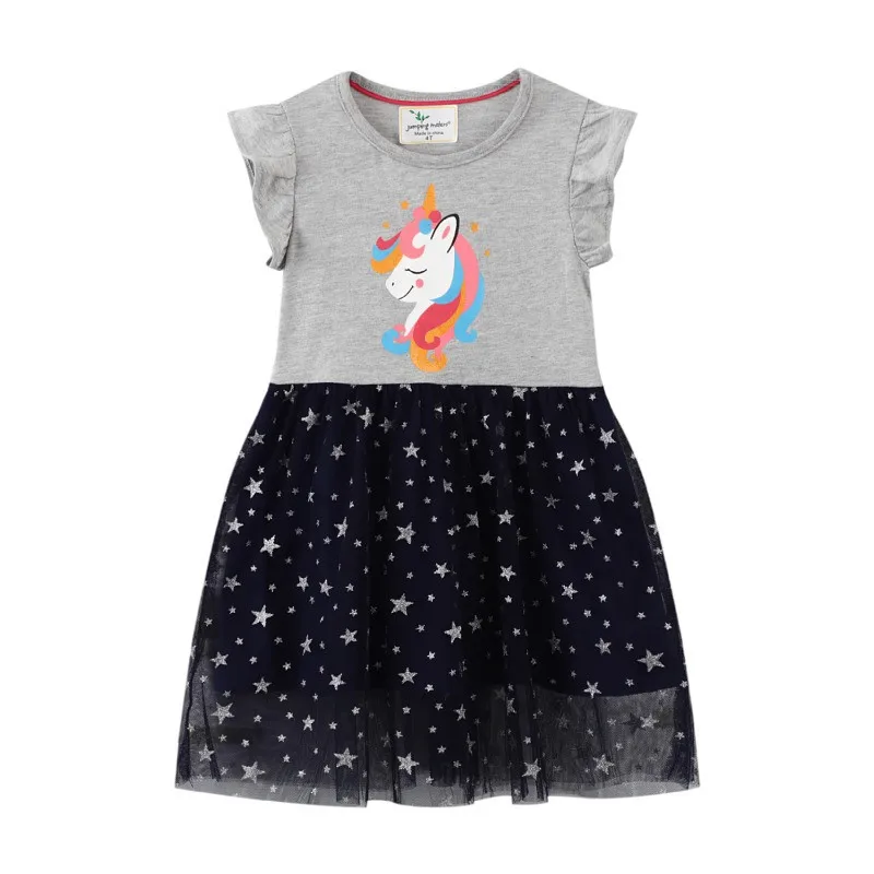 Jumping Meters Unicorns Grey Party Dresses For Girls Summer Cotton Birthday Children's Clothes Hot Selling Princess Frocks
Jumping Meters Unicorns Grey Party Dresses For Girls Summer Cotton Birthday Children's Clothes Hot Selling Princess Frocks