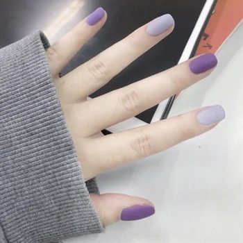 24pcs Korean Light Dark Purple Jump Color MatteFake press on Nail Square Manicure full cover artificial nail with glue for girls
24pcs Korean Light Dark Purple Jump Color MatteFake press on Nail Square Manicure full cover artificial nail with glue for girls
