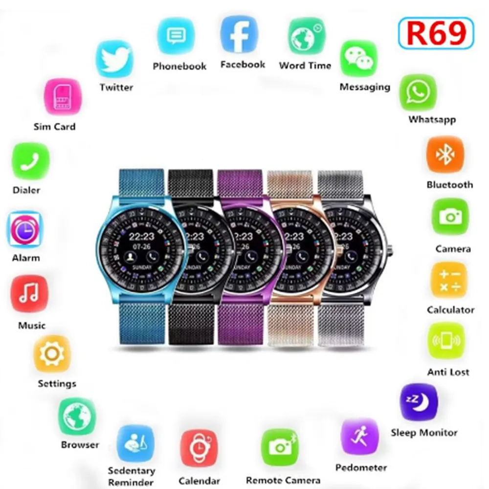 2020 New R69 Sports Watch Bracelet High Quality Color Screen Watch Bracelet Sleep Monitoring Men and Women Smart Luxury Watch
2020 New R69 Sports Watch Bracelet High Quality Color Screen Watch Bracelet Sleep Monitoring Men and Women Smart Luxury Watch