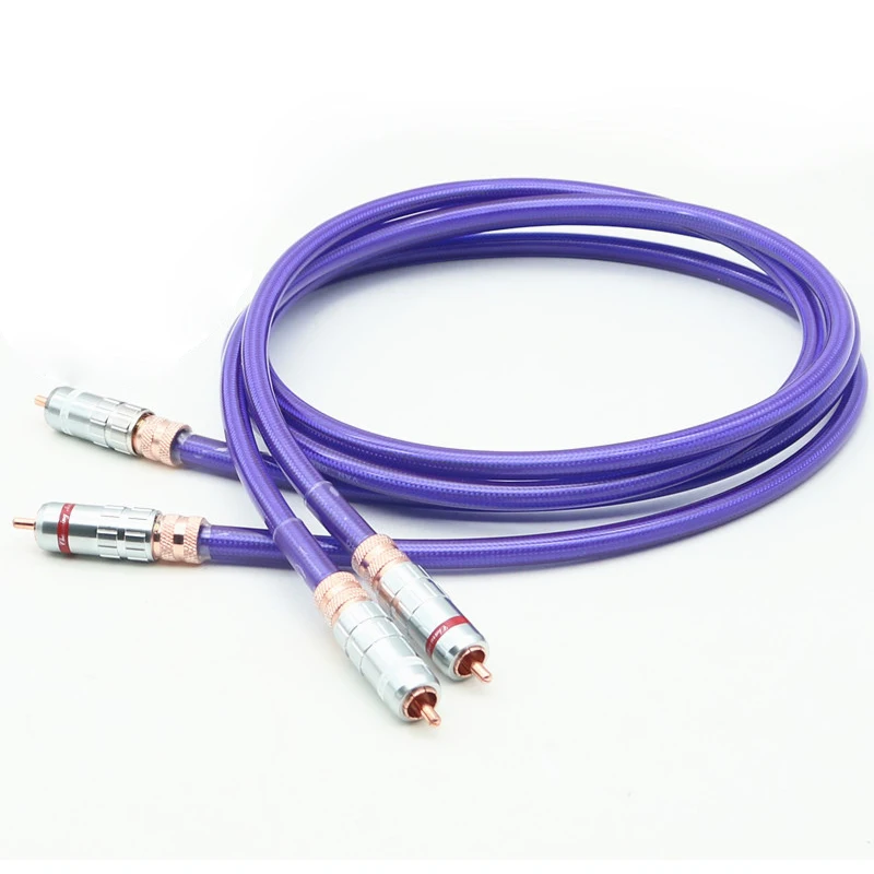 

Pair VDH OCC copper silver plated HiFi Audio RCA interconnect cable with RCA plug