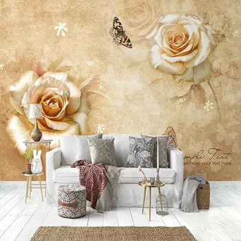 Custom Any Size Mural Wallpaper European Style Retro 3D Stereo Golden Rose Flowers Fresco Living Room TV Sofa Bedroom Wallpapers
Custom Any Size Mural Wallpaper European Style Retro 3D Stereo Golden Rose Flowers Fresco Living Room TV Sofa Bedroom Wallpapers