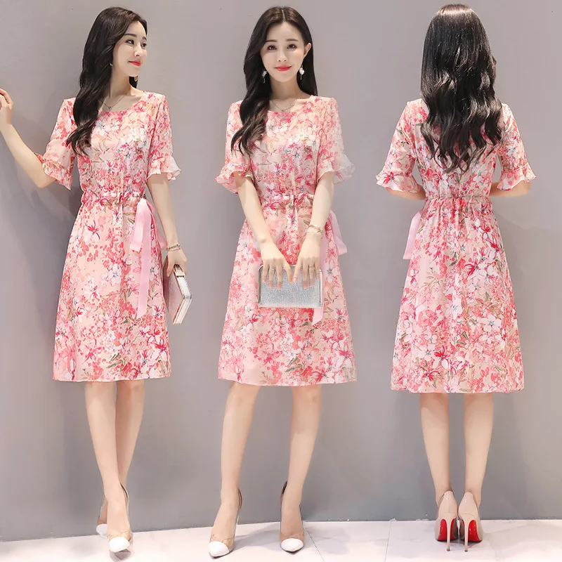 Dress Women's Summer 2019 New Style Korean-style Printed Mid-length Slim Fit Trumpet Short Sleeve Floral-Print A- line Skirt
Dress Women's Summer 2019 New Style Korean-style Printed Mid-length Slim Fit Trumpet Short Sleeve Floral-Print A- line Skirt
