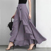 Women Chiffon Long Palazzo Pants High Waist Irregular Ruffle Drawstring Trouser Solid Front Bandage Elegant Party Pant Skirt
Women Chiffon Long Palazzo Pants High Waist Irregular Ruffle Drawstring Trouser Solid Front Bandage Elegant Party Pant Skirt
