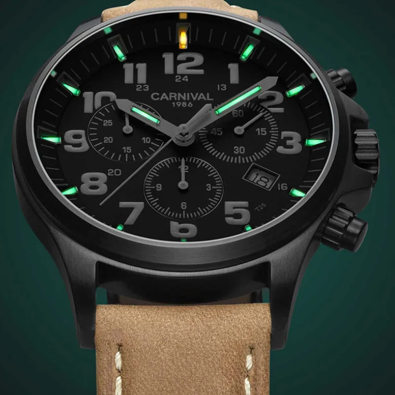 Novel Tritium Cool Guys Super Luminous Quartz Watches for Men Waterproof Designer Sports Wrist watch 3 Eyes Real Leather Watches
Novel Tritium Cool Guys Super Luminous Quartz Watches for Men Waterproof Designer Sports Wrist watch 3 Eyes Real Leather Watches