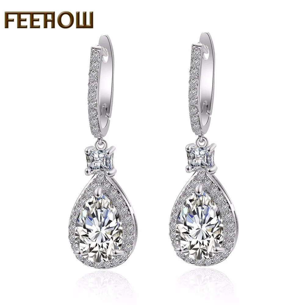 FEEHOW Nickle Free Water Drop Cubic Zircon Rose Gold Color Crystal Sweet Earrings for Women Bridal Wedding Accessories FWEP2051
FEEHOW Nickle Free Water Drop Cubic Zircon Rose Gold Color Crystal Sweet Earrings for Women Bridal Wedding Accessories FWEP2051