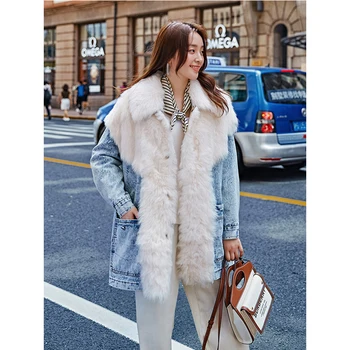 Natural Fur Coat Female Winter Denim Jacket Clothes 2019 Korean Double Faced Wool Tops Vintage Real Fur Coats and Jackets 072SH
Natural Fur Coat Female Winter Denim Jacket Clothes 2019 Korean Double Faced Wool Tops Vintage Real Fur Coats and Jackets 072SH