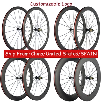 Ultra Light Carbon Bicycle Wheelset 38/50/60/88mm Carbon Clincher Wheels Tubular Road Bike Wheel Basalt Braking Surface