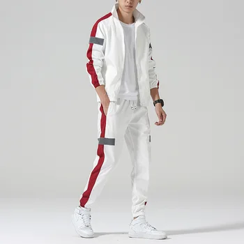Men's Set Fashion Sports Men Sweatsuit Hip Hop Fitness Clothing Two Pieces Sweatshirt Sweatpant Male Tracksuit Black White Grey 
Men's Set Fashion Sports Men Sweatsuit Hip Hop Fitness Clothing Two Pieces Sweatshirt Sweatpant Male Tracksuit Black White Grey