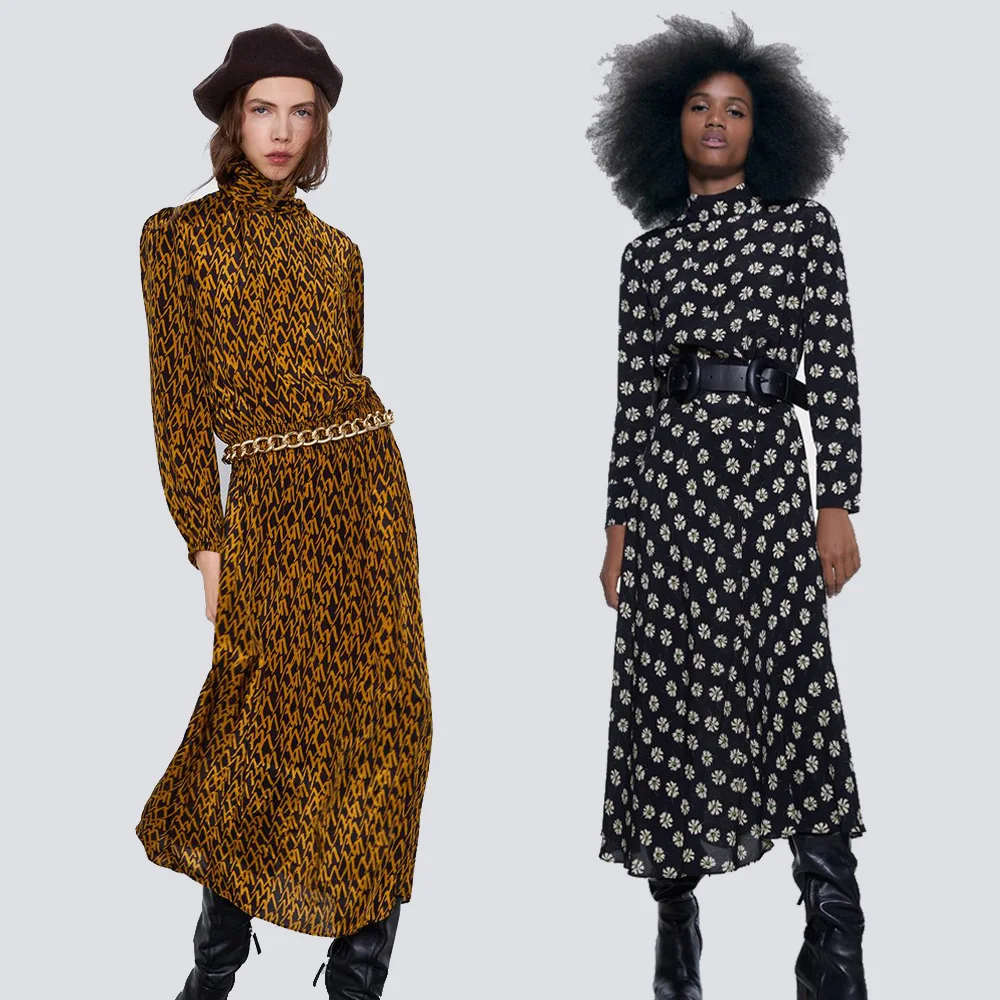 ZA Retro Dress Long 2019 New Women Fashion Flower Printing Long Sleeve MultiStyle Stand Collar Autumn Winter Elegant Office Lady
ZA Retro Dress Long 2019 New Women Fashion Flower Printing Long Sleeve MultiStyle Stand Collar Autumn Winter Elegant Office Lady