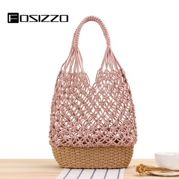 FOSIZZO Luxury Designer Beach Bag Handmade Hollow Out Straw Bags Women Summer Raffia Handbag Travel Palm Basket Tote FS5121 
FOSIZZO Luxury Designer Beach Bag Handmade Hollow Out Straw Bags Women Summer Raffia Handbag Travel Palm Basket Tote FS5121