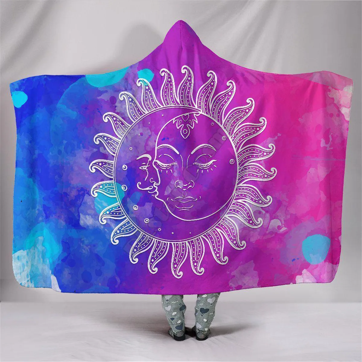 

Colourful Owl 3d printed Hooded Blanket Adult colorful child Sherpa Fleece Wearable Blanket Microfiber Bedding