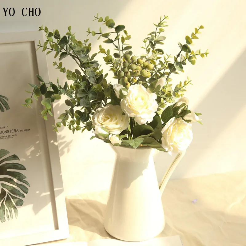 YO CHO Big Bunch Silk Roses Artificial Flowers Bundle Wedding Flowers Bride Bouquet Table Arrangement Home Decor Fake Flowers
YO CHO Big Bunch Silk Roses Artificial Flowers Bundle Wedding Flowers Bride Bouquet Table Arrangement Home Decor Fake Flowers