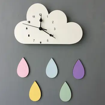 Wooden Cartoon Wall Clock DIY Wall Clock Raining Cloud Clock Creative Wall Decor Background Time Displayer Kid's Room Decoration
Wooden Cartoon Wall Clock DIY Wall Clock Raining Cloud Clock Creative Wall Decor Background Time Displayer Kid's Room Decoration