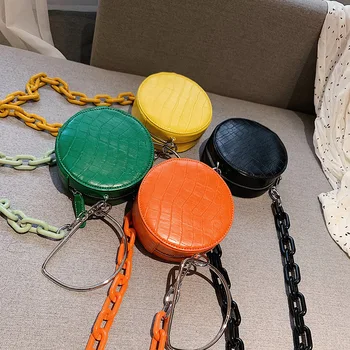 2019 new summer thick chain crocodile pattern acrylic small round bag zipper oblique satchel bag single shoulder luxury bag
2019 new summer thick chain crocodile pattern acrylic small round bag zipper oblique satchel bag single shoulder luxury bag