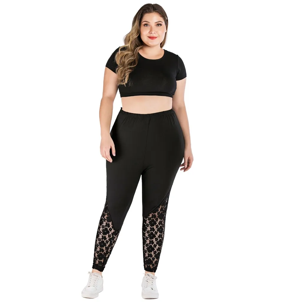 Women Plus Size Fitness Workout Leggings Sexy Lace Patchwork Hollow High Elastic Waist Skinny Pencil Pants Solid Leggins Panties
Women Plus Size Fitness Workout Leggings Sexy Lace Patchwork Hollow High Elastic Waist Skinny Pencil Pants Solid Leggins Panties