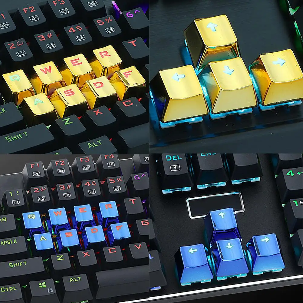 New Arrival 12Pcs/Set PET Electroplating Gaming Keyboard Key Caps Replacement Button Set
New Arrival 12Pcs/Set PET Electroplating Gaming Keyboard Key Caps Replacement Button Set