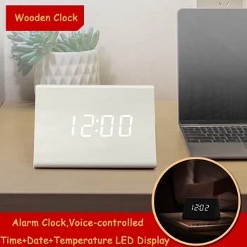 Voice-controlled Table Clock LED Electronic Desk Clock with Date/Time/Temperature Display Digital Table Alarm Clock White Light
Voice-controlled Table Clock LED Electronic Desk Clock with Date/Time/Temperature Display Digital Table Alarm Clock White Light