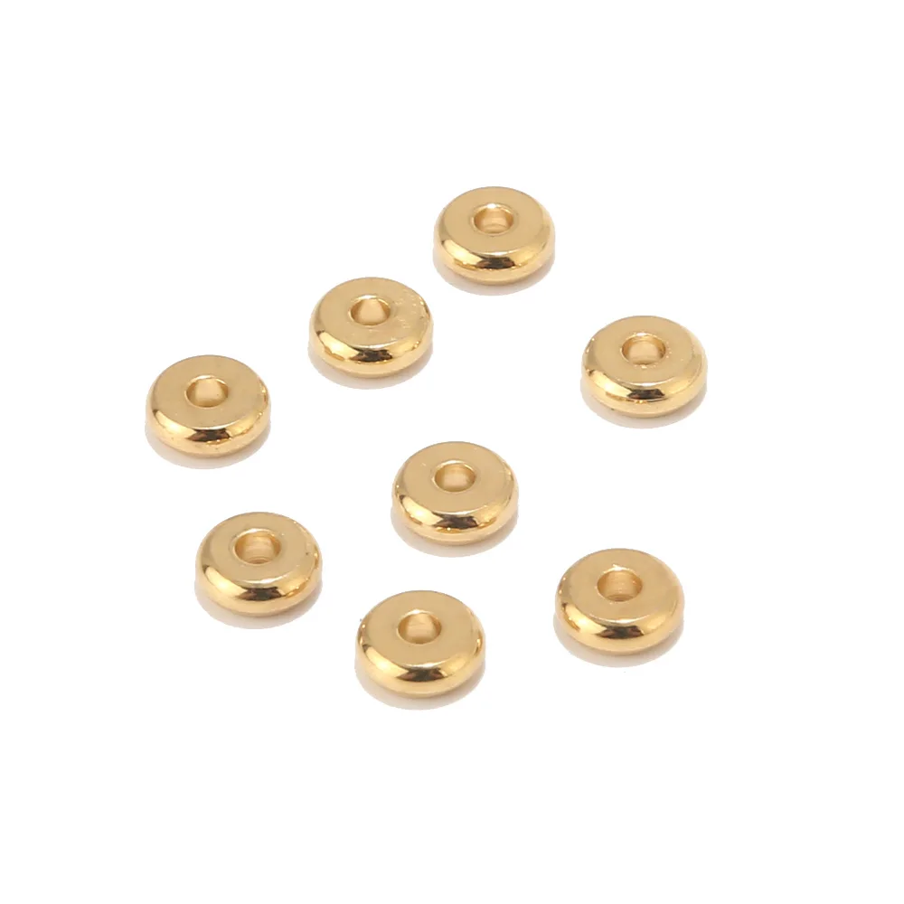50pcs Stainless Steel Gold tone 6mm Spacers Beads Flat Round Loose Spacers Beads Charm DIY For Jewelry Making Findings
50pcs Stainless Steel Gold tone 6mm Spacers Beads Flat Round Loose Spacers Beads Charm DIY For Jewelry Making Findings