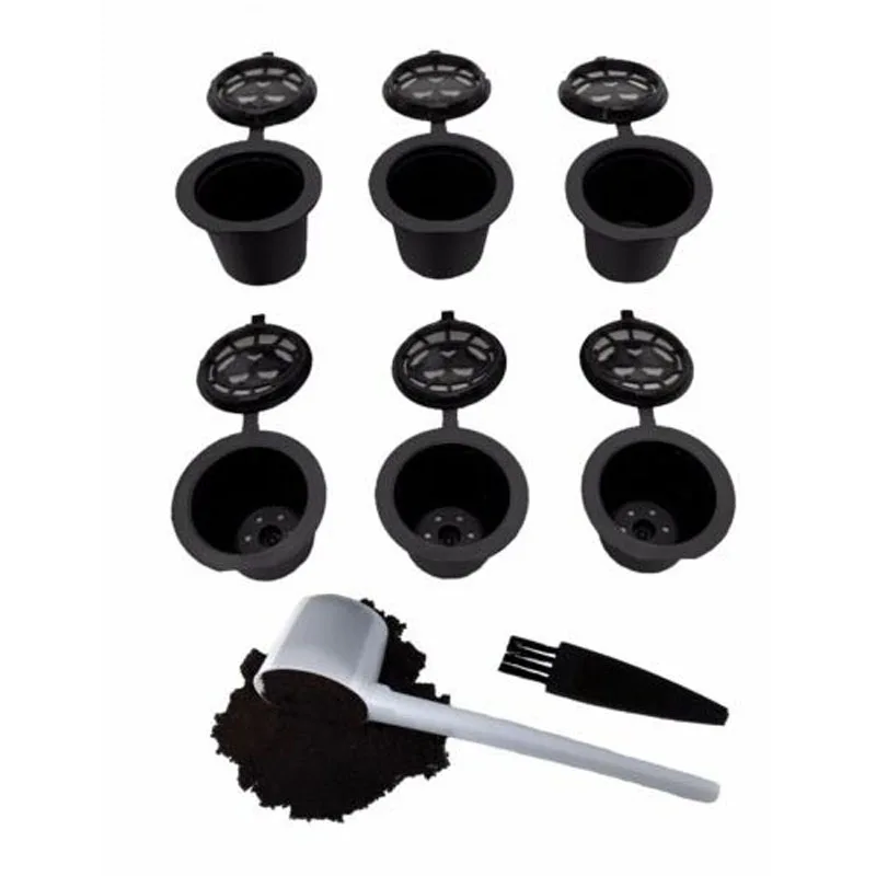 6pcs Refillable Reusable Coffee Capsule Pods Cups For Nespresso Essenza Machine Filter cups Spoon Brush kitchen accessories
6pcs Refillable Reusable Coffee Capsule Pods Cups For Nespresso Essenza Machine Filter cups Spoon Brush kitchen accessories