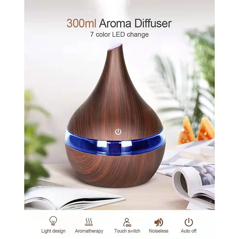 300ml USB Electric Aroma air diffuser wood Ultrasonic air humidifier Essential oil Aromatherapy cool mist maker for home
300ml USB Electric Aroma air diffuser wood Ultrasonic air humidifier Essential oil Aromatherapy cool mist maker for home