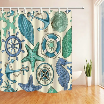 Nautical Shower Curtain Waterproof Eco-Friendly Polyester Fabric 3D Bath Curtain Home Cartoon Bathroom Curtain 180*200 With Hook 
Nautical Shower Curtain Waterproof Eco-Friendly Polyester Fabric 3D Bath Curtain Home Cartoon Bathroom Curtain 180*200 With Hook