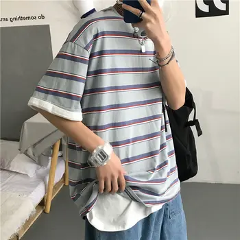 2020 Summer New Youth Popular Korean Version Loose Striped Five-point Sleeve T-shirt Fashion Casual Round Neck Pullover
2020 Summer New Youth Popular Korean Version Loose Striped Five-point Sleeve T-shirt Fashion Casual Round Neck Pullover