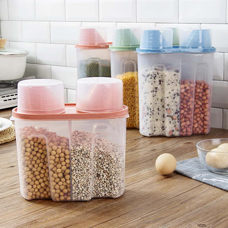 Practical plastic food storage box sealed crisper grains tank storage 2 Lids sorting storage box container kitchen accessories.
Practical plastic food storage box sealed crisper grains tank storage 2 Lids sorting storage box container kitchen accessories.