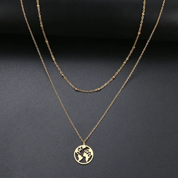 CACANA Heart/World Map/Stick/Star/Cross Choker Necklace For Women Multi Layer Beads Chocker Gold Color Stainless Steel Jewelry
CACANA Heart/World Map/Stick/Star/Cross Choker Necklace For Women Multi Layer Beads Chocker Gold Color Stainless Steel Jewelry