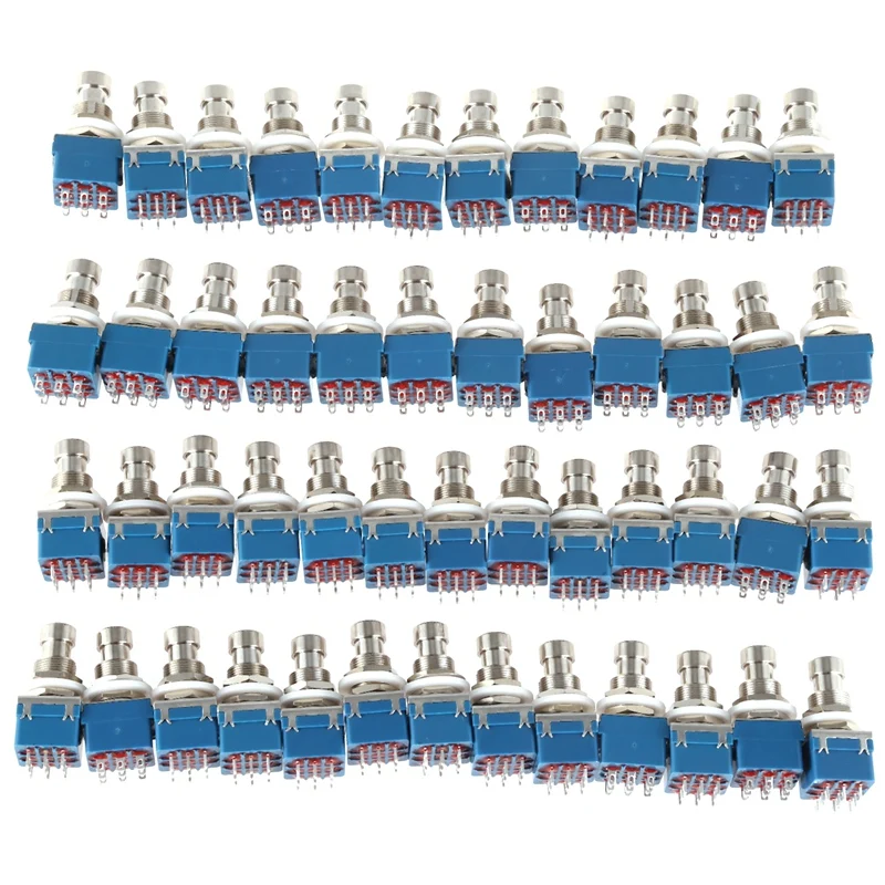 50PCS Push Button Switch 3PDT ON-ON Latch Foot Switch 9Pin with Solder Terminal PBS-24-302
50PCS Push Button Switch 3PDT ON-ON Latch Foot Switch 9Pin with Solder Terminal PBS-24-302