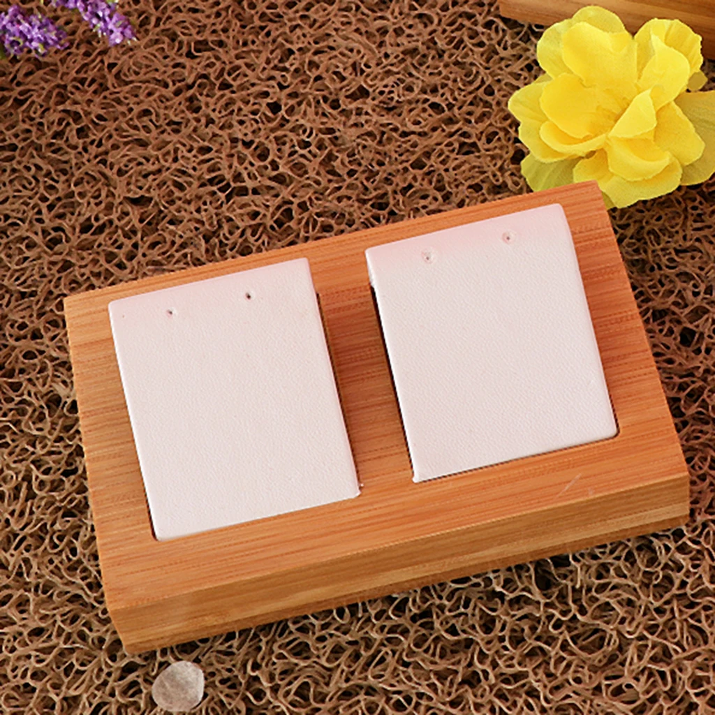 Handmade Natural Bamboo Wooden Earring Ear Stud Display Tray Box 1/2/3 Slot Handmade Natural Bamboo Wooden Earring Ear Stud Display Tray Box 1/2/3 Slot