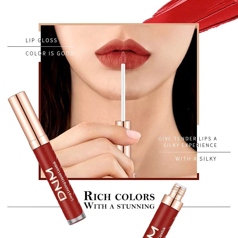 DNM Matte Lipgloss Sexy Liquid Lip Gloss Matte Long Lasting Waterproof Cosmetic Beauty Keep 24 Hours Makeup lipgloss TSLM2
DNM Matte Lipgloss Sexy Liquid Lip Gloss Matte Long Lasting Waterproof Cosmetic Beauty Keep 24 Hours Makeup lipgloss TSLM2