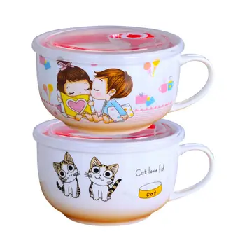Cartoon Ceramic Instant Noodle Cup with Lid Oatmeal Cup Lunch Rice Bowl Chopsticks Cutlery Set A Variety of Optional Sealed
Cartoon Ceramic Instant Noodle Cup with Lid Oatmeal Cup Lunch Rice Bowl Chopsticks Cutlery Set A Variety of Optional Sealed