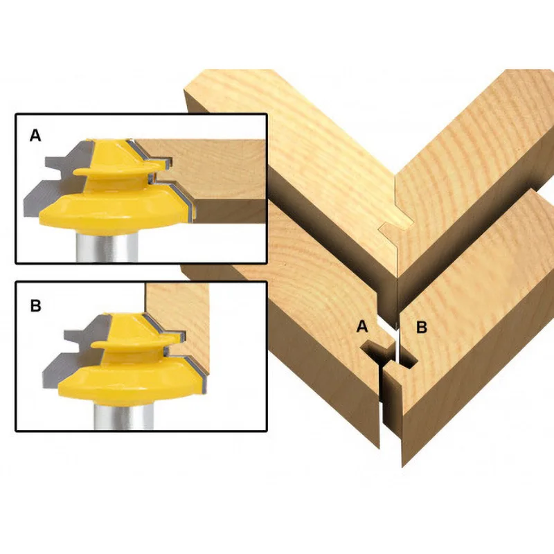 1PC 45 Degree Lock Miter Router Bit Diameter 1/4"/8mm Shank Green Wood Cutter For Woodworking Drilling Power Tools
1PC 45 Degree Lock Miter Router Bit Diameter 1/4"/8mm Shank Green Wood Cutter For Woodworking Drilling Power Tools