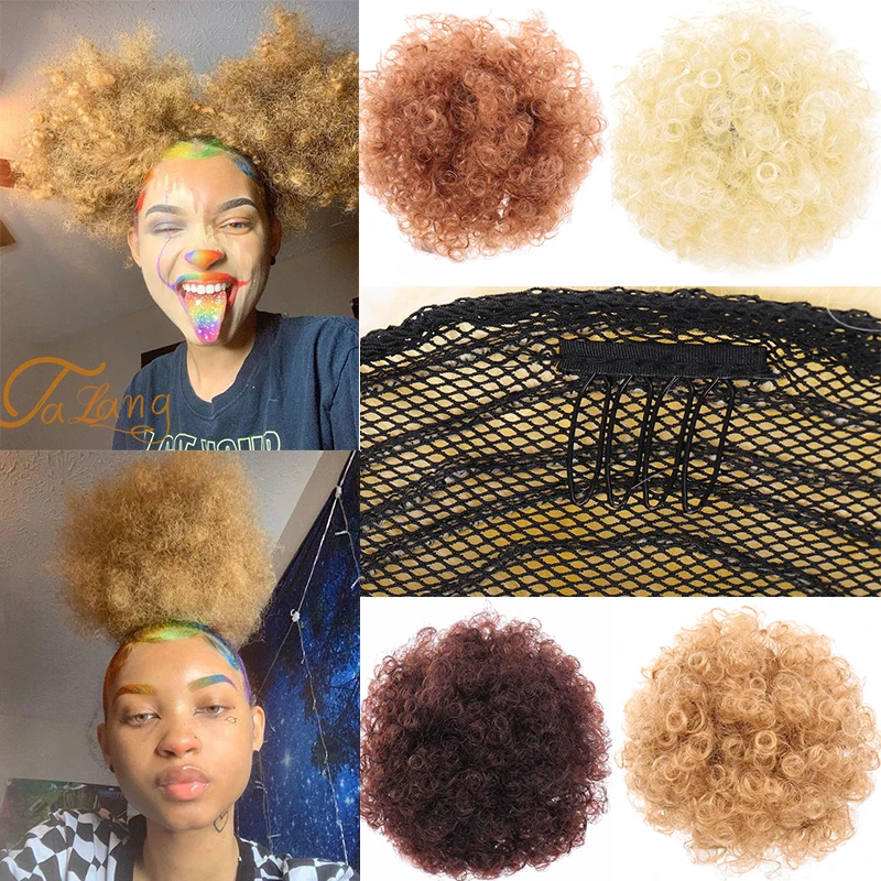 TALANG Puff Afro Curly chignon Wig Ponytail Drawstring Short Afro Kinky Pony Tail Clip In on Synthetic Hair Bun Hair Pieces
TALANG Puff Afro Curly chignon Wig Ponytail Drawstring Short Afro Kinky Pony Tail Clip In on Synthetic Hair Bun Hair Pieces