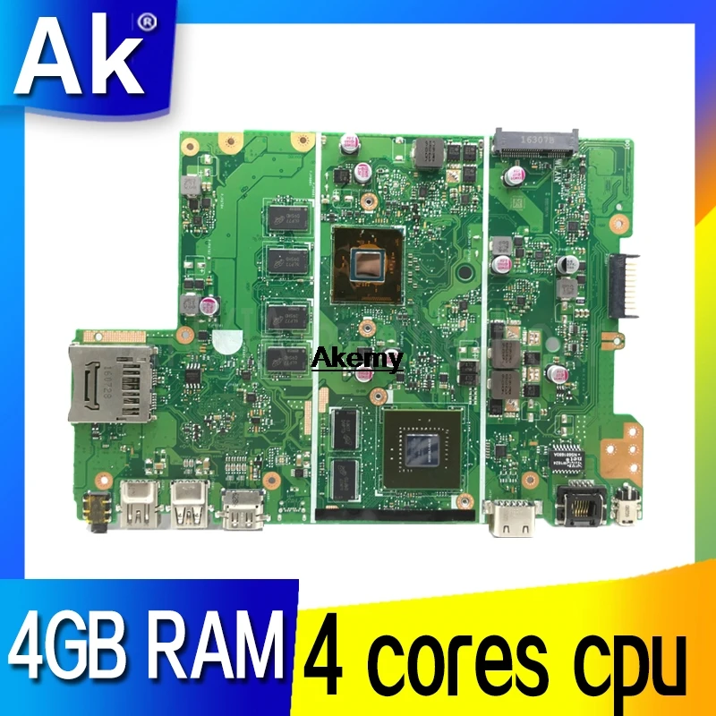 Akemy X441SC материнская плата для ноутбука For Asus X441S X441SA F441S A441S Mainboard Test work 100% N3160 CPU 4 Гб