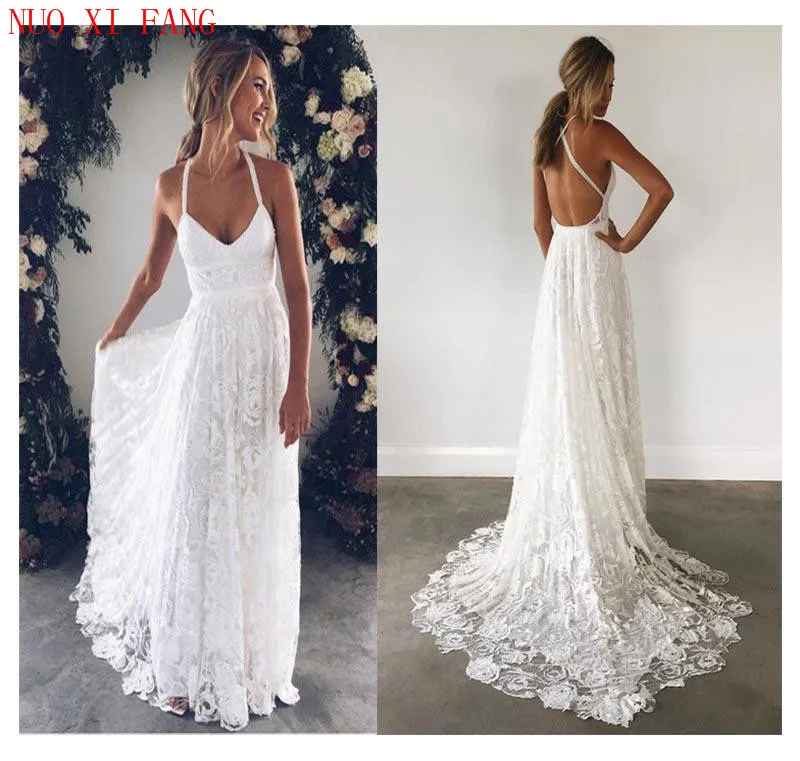 NUOXIFANG 2020 New Lace Halter Sweep Train Backless Beach Wedding Dresses Floor-length Backless Natural Simple Bridal Gowns
NUOXIFANG 2020 New Lace Halter Sweep Train Backless Beach Wedding Dresses Floor-length Backless Natural Simple Bridal Gowns
