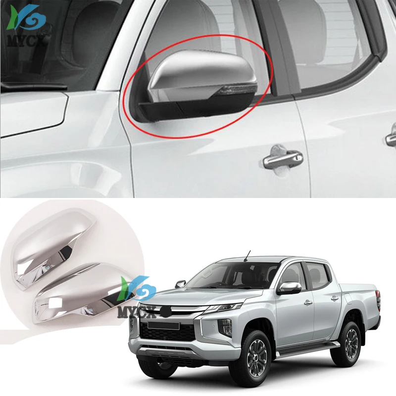 

For Mitsubishi L200 Triton 2019 2020 Ram 1200 Car Accessories abs chrome rearview mirror cover reversing mirror cover