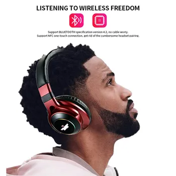 Wireless Bluetooth Headset Hi-Fi Stereo Bluetooth Headsets with Mic TF Card FM Portable High Sound Quality Headphone
Wireless Bluetooth Headset Hi-Fi Stereo Bluetooth Headsets with Mic TF Card FM Portable High Sound Quality Headphone