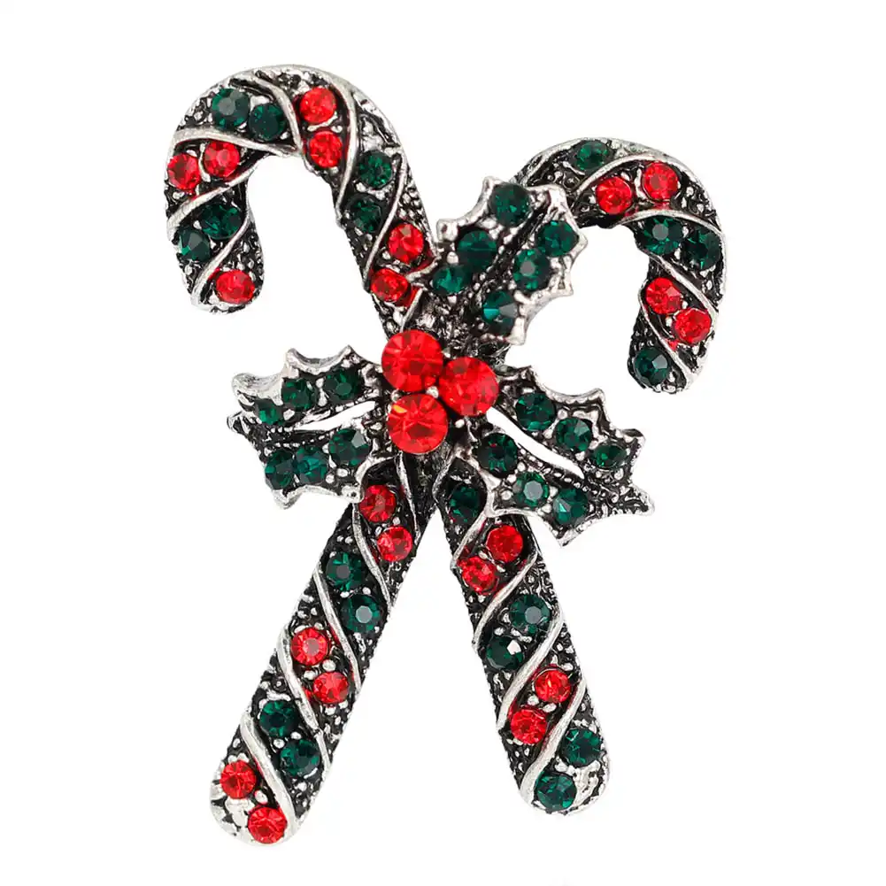 christmas brooches rhinestone santa claus tree stockings snowman