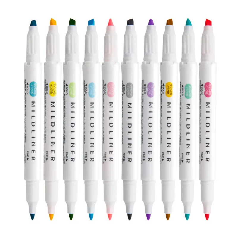1 шт. Mildliner двухголовый маркер фломастер японская флуоресцентная ручка цветные
