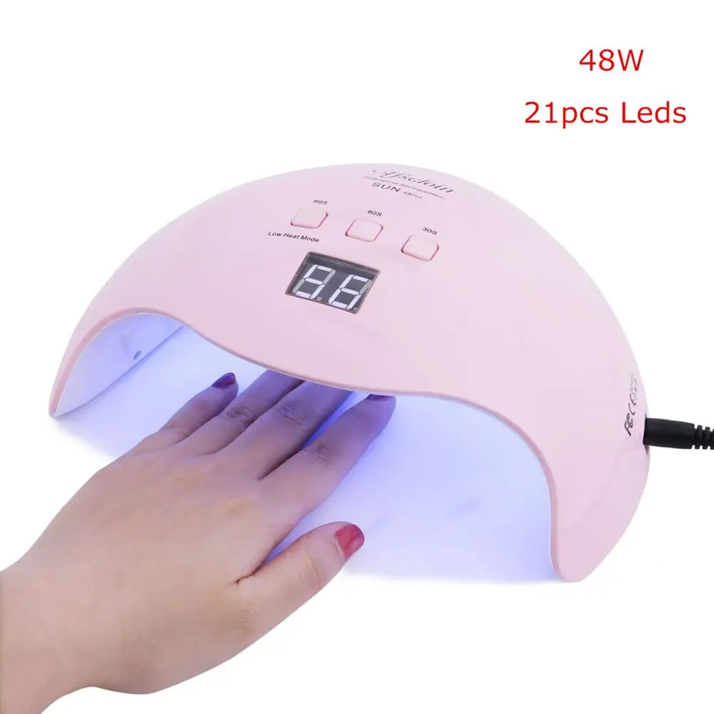 New Pink 48W UV LED Lamp For Nails Drying All Gel Polish Curing Lamp with Auto Sensor LCD Display 21pcs Leds Nail Art Salon Tool
New Pink 48W UV LED Lamp For Nails Drying All Gel Polish Curing Lamp with Auto Sensor LCD Display 21pcs Leds Nail Art Salon Tool
