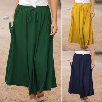 Fashion Solid Lace-Up Skirt Casual Solid High Waist Maxi Skirts ZANZEA 2020 Womens Skirts Summer Loose Beach Party Skirt S-5XL
Fashion Solid Lace-Up Skirt Casual Solid High Waist Maxi Skirts ZANZEA 2020 Womens Skirts Summer Loose Beach Party Skirt S-5XL
