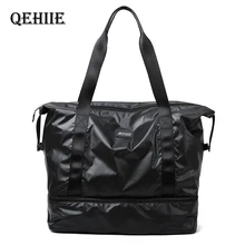 Saco de viagem bagagem duffle saco de ginásio de náilon seco molhado separação yoga saco multifunction bolsas grande capacidade ombro saco durante a noite(China)