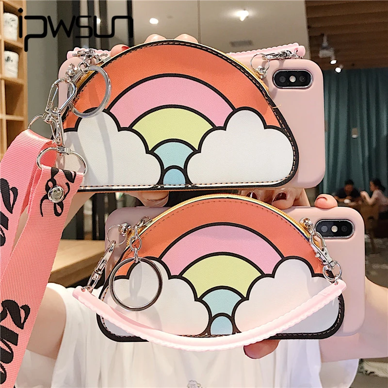 iPWSOO Phone Holder Case For iphone XR X Xs max iphone 7 8 6 6s Plus INS Rainbow Wallet Case Soft TPU Neck Wrist Strap Lanyard
iPWSOO Phone Holder Case For iphone XR X Xs max iphone 7 8 6 6s Plus INS Rainbow Wallet Case Soft TPU Neck Wrist Strap Lanyard