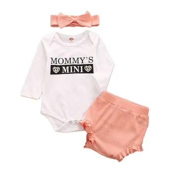 0-24M Newborn Baby Girls Clothes Set Infant Long Sleeve Letter Print Bodysuit Jumpsuit + Pink Cotton Ruffles Shorts Outfit
0-24M Newborn Baby Girls Clothes Set Infant Long Sleeve Letter Print Bodysuit Jumpsuit + Pink Cotton Ruffles Shorts Outfit