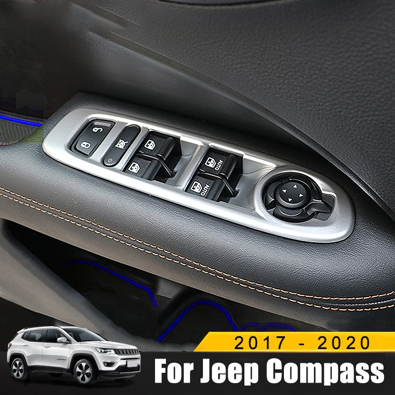 Для Jeep Compass 2th 2017 2018 2019 2020 карбоновый автомобильный стеклоподъемник кнопка